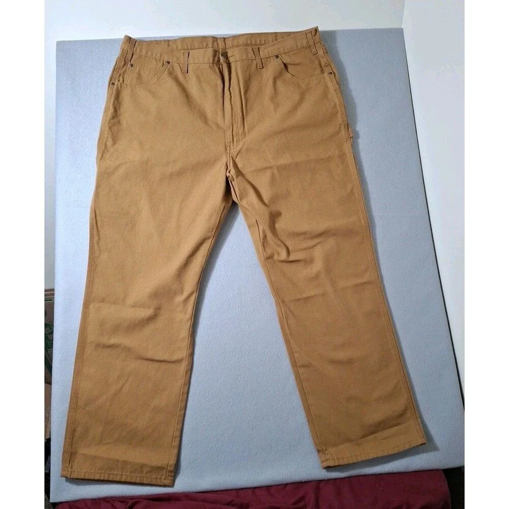 Dickies Men's 46x32 Carpenter Pants Relaxed Fit Duck Canvas 9-Pocket Pant Brown